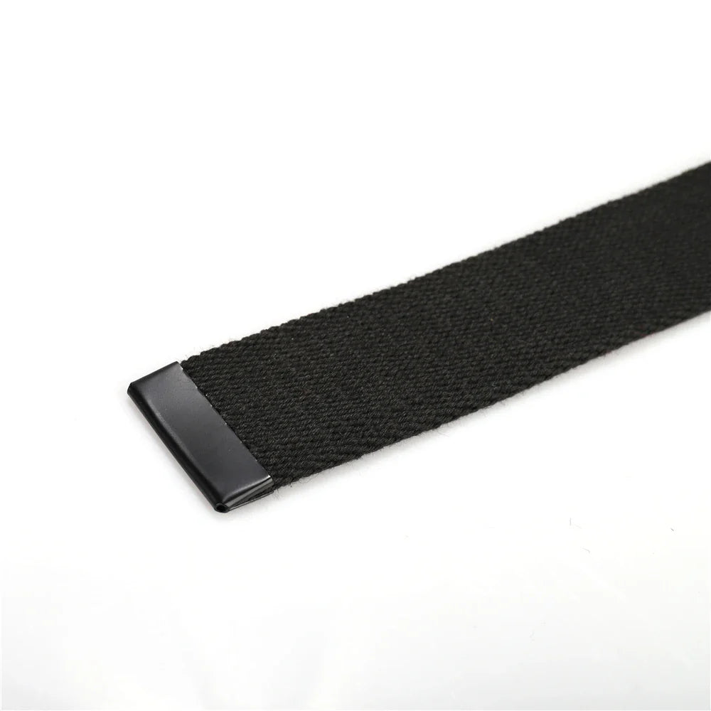 New Unisex Automatic Buckle Fashion Nylon Belt Classic Popular Casual Light Practical Woven Smooth Women Men Canvas Belt 3.8cm
