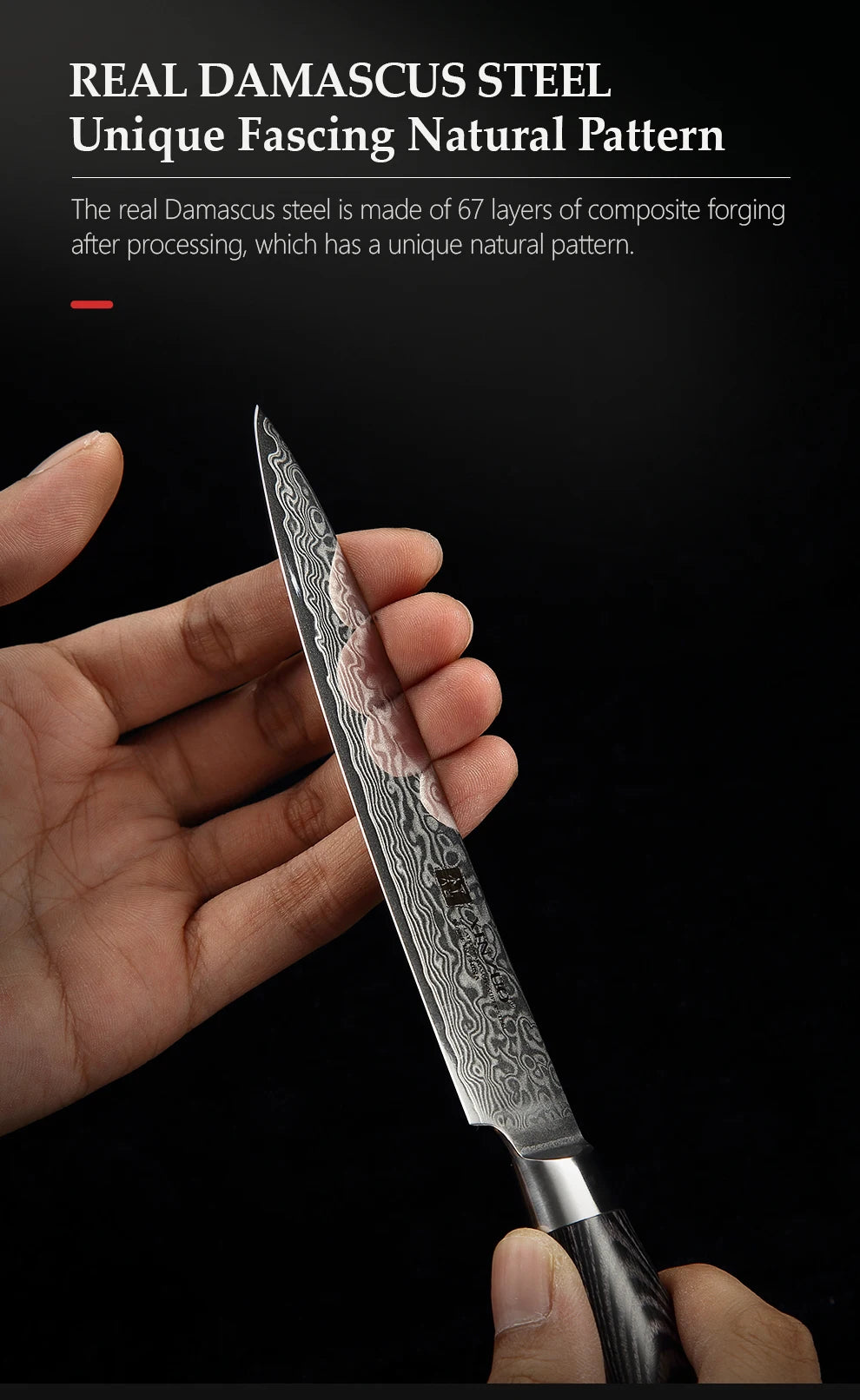 5"Inch Utility Knife Profesional Japanese Damascus Steel Kitchen Knife