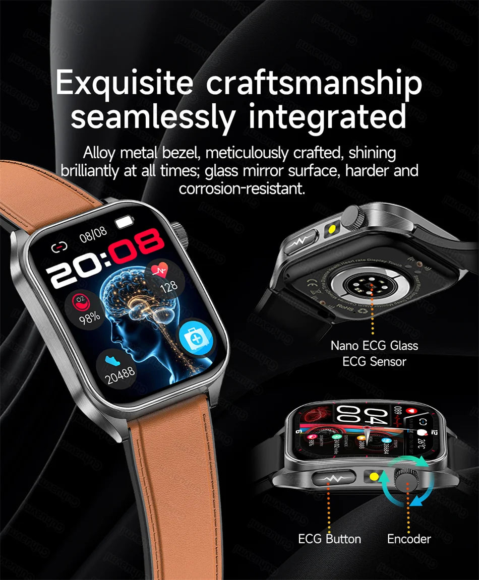 2026 New Smart Watch laser therapy health conditioning Blood oxygen Pressure Uric Acid Blood lipid ECG Smartwatch for Man Women