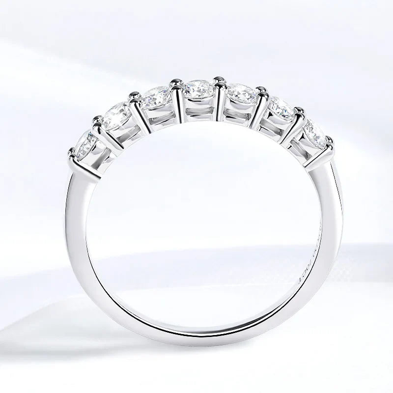 Smyoue 0.7CT 3mm Gemstone Moissanite Rings for Women S925 Silver Matching Wedding Diamonds Band Stackable Ring White Gold Gift