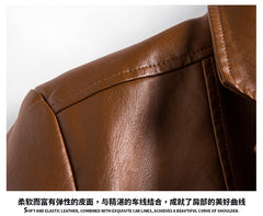 Leather Jacket Men's Slim Suit Leather Jacket Men's Spring And Autumn Biker