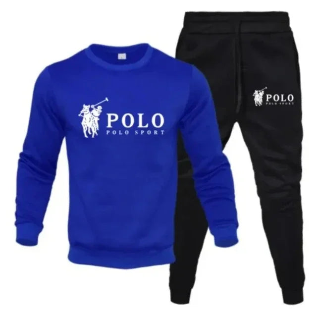 Men's autumn and winter set of round-neck sweatshirts and jogging pants, fashionable for autumn and winter, fitness and casual
