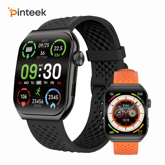 Pinteek Smartwatch Bluetooth Call Smartwatch Touch Dial for Android Music Fitness Tracker Sports Watches Compatible Strava