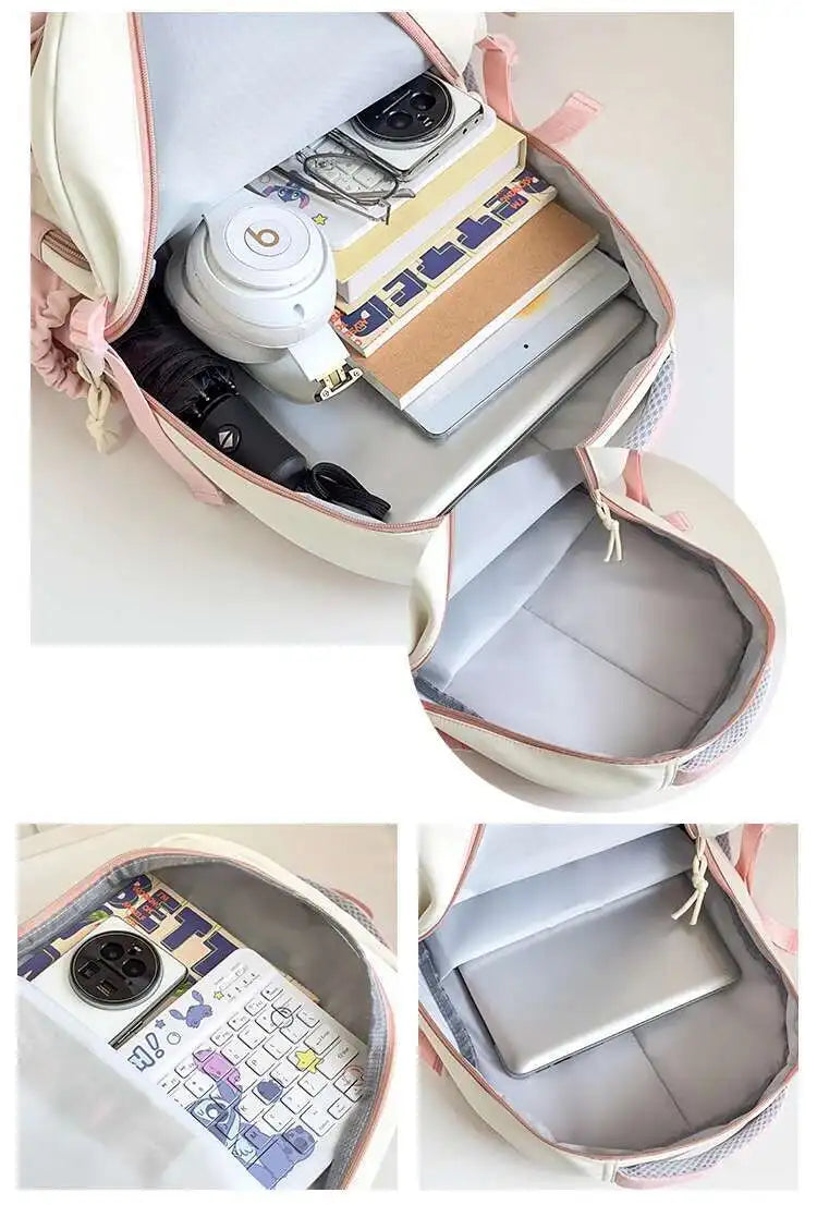 Y2K Cute Cat Ita Backpacks Large Capacity Knapsack Casual Girl Transparent DIY Display Rucksack Cartoon Trendy Travel Schoolbags