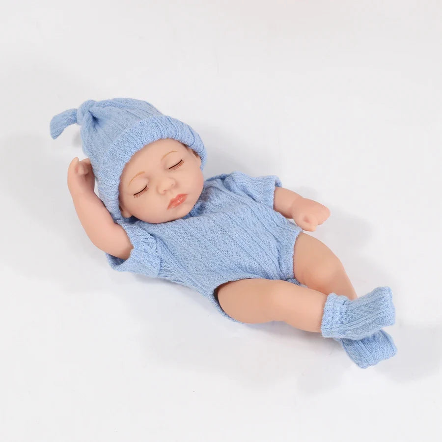 20cm Reborn Dolls Silicone Vinyl Baby Doll Cute Mini Bebe Doll Baby Reborn Doll Toys Waterproof Vinyl Doll For Girls Gift