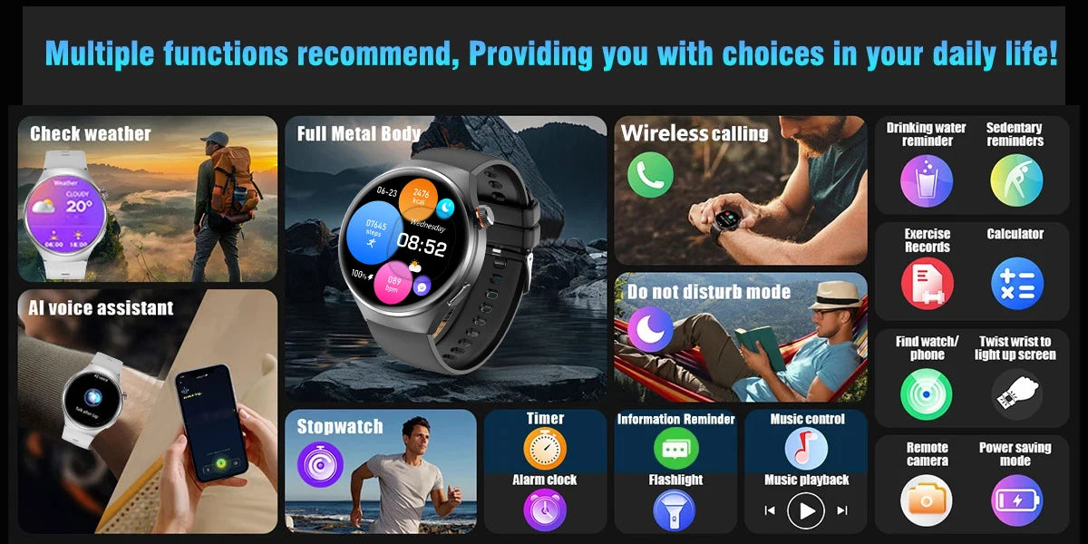 2025 New Smart Watch 6 Pro AMOLED 1.46 inch NFC Heart Rate Monitoring IP68 Bluetooth call Smartwatch Suitable For Android IOS