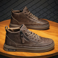 Men Casual Leather Shoes Fashion Formal Dress Shoes British Style Ankle Boots