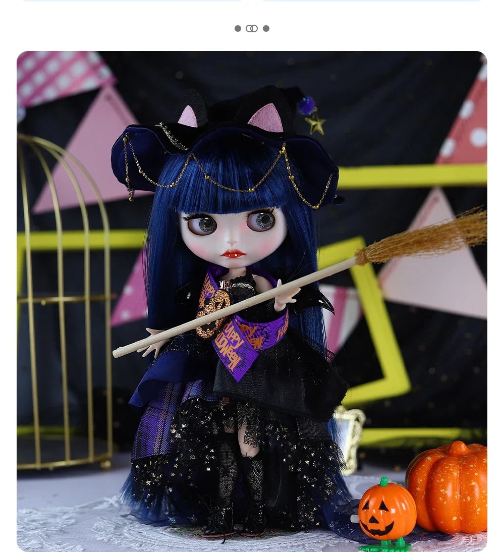 ICY DBS Blyth Doll BJD Joint Body White Skin Blue Hair Set Doll 1/6 30cm Girl Gift Anime SD