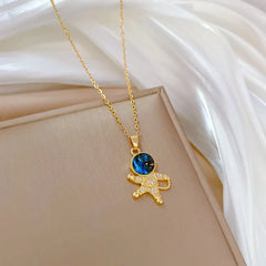 Light Luxurious Temperament Gorgeous Necklace Star and Moon Versatile Stainless