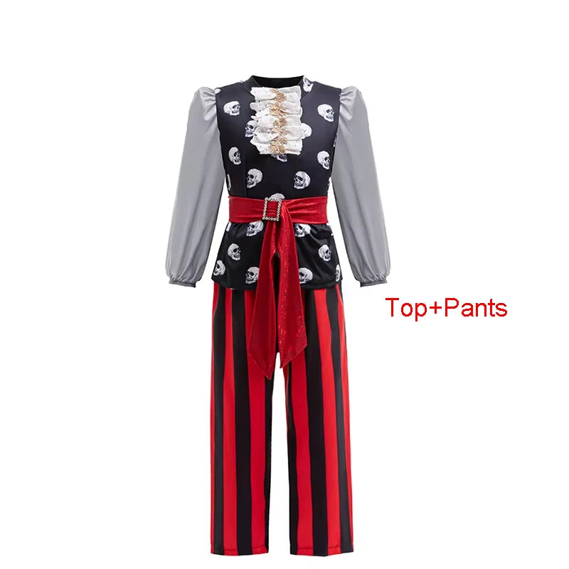 Kids' Halloween Gothic Vampire & Day of The Dead Cosplay Costumes for Boys Top + Pants + Cloak Set Scary Fantasy Outfits