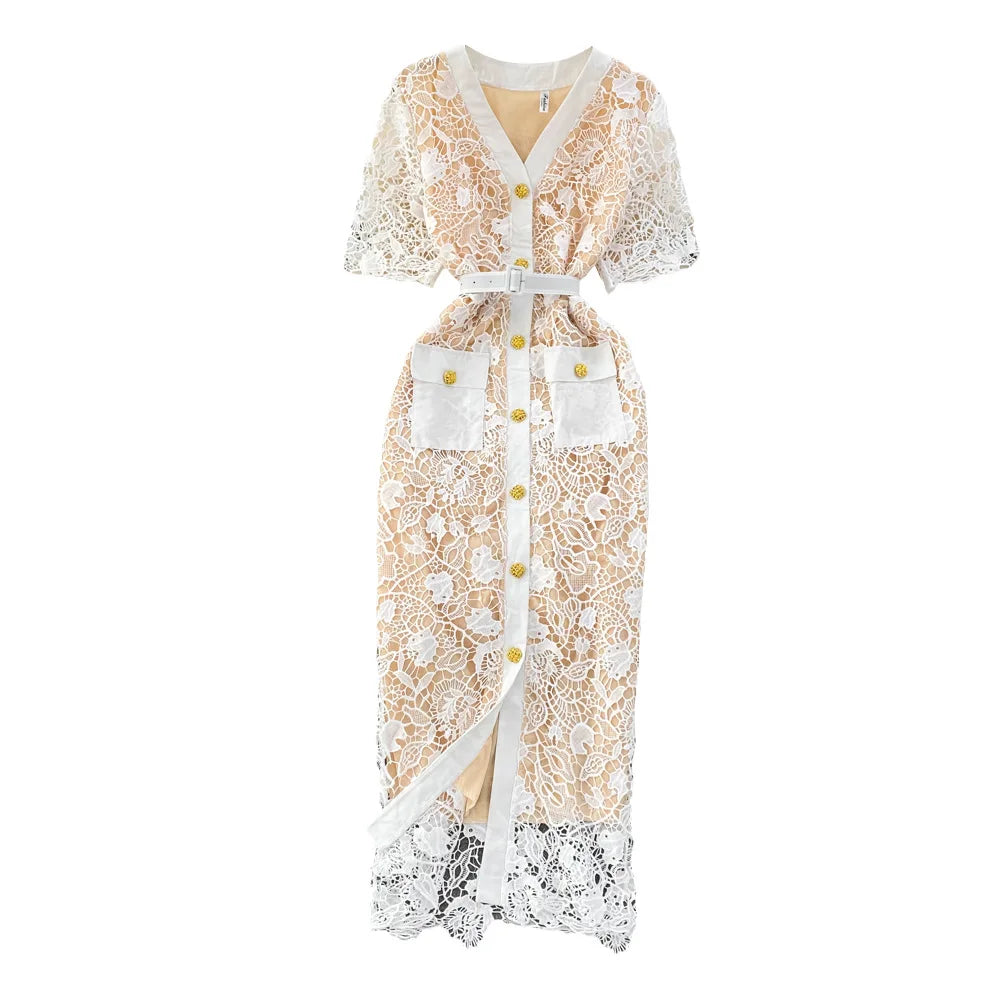 Evening Dresses: Single Breasted Bodycon Sheath Slim Flower Embroidery