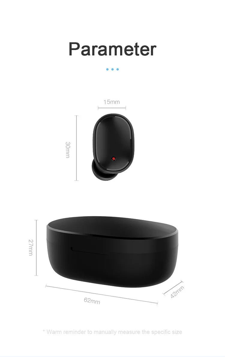 A6S, TWS Wireless Bluetooth Headphone, Stereo Headset, Sports Earbuds, Microphone with Charging Box, Smartphone