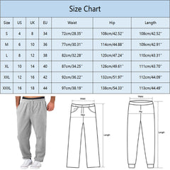 Baggy Men's Sport Casual Grey Pants With Pockets Elastic Waist Drawstring Harem Loose