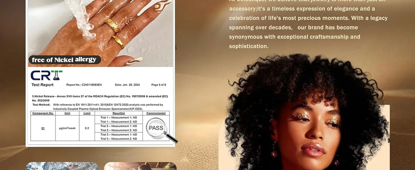 4Pcs Chunky 14K Gold Plated Rings for Women Non Tarnish Statement Rings Set Fashion Stackable Ring Trendy Waterproof Rings Jewel