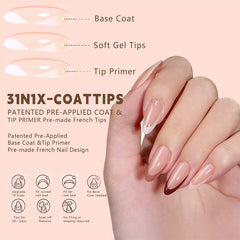 150Pcs/Box Acrylic Press on Nails Full Cover Fake False Tips Soft Gel Extension T-shaped Oval Capsule Almond Sculpted Salon DIY