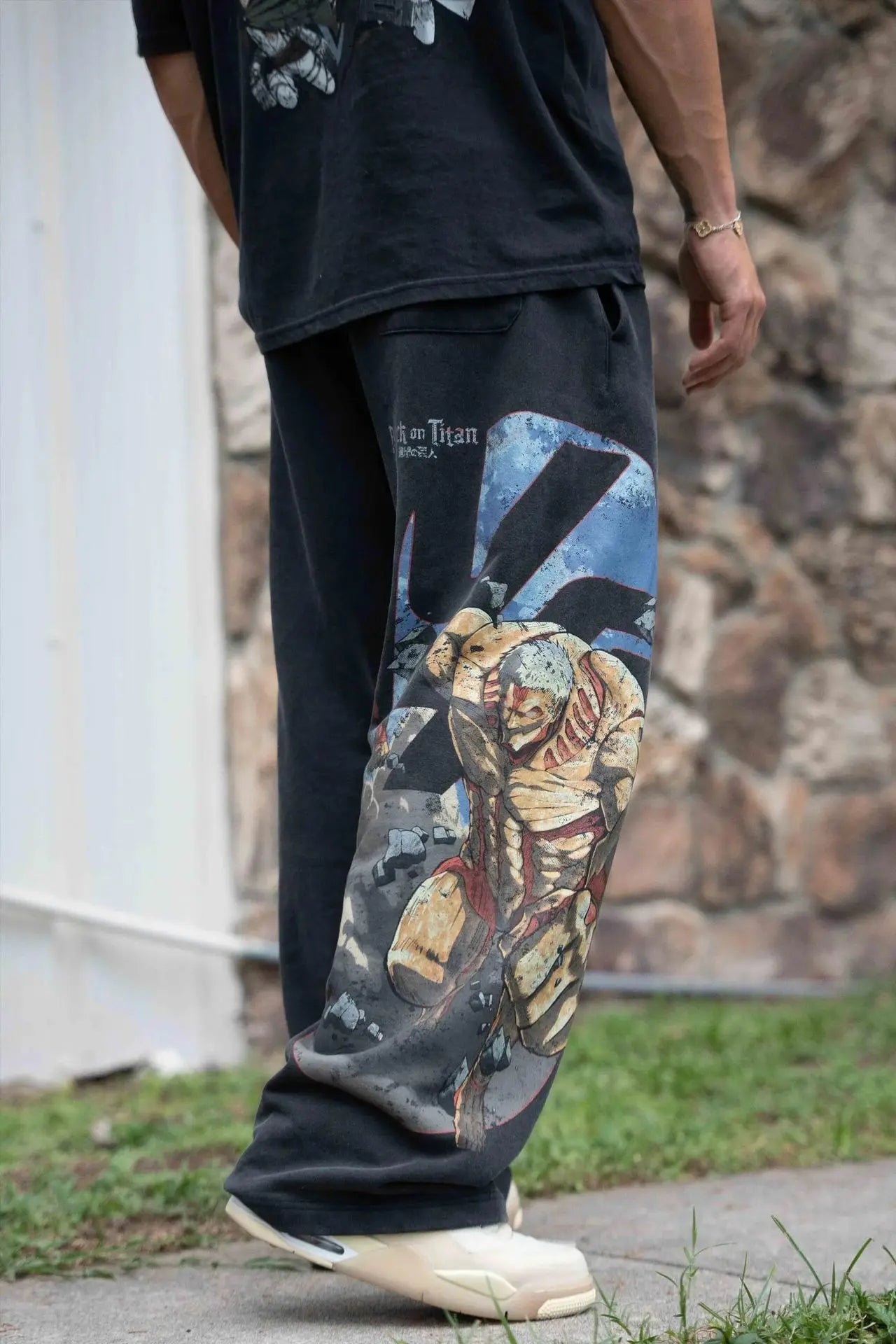 joint animation Attack on Titan Jogger cotton terry printed wide-leg