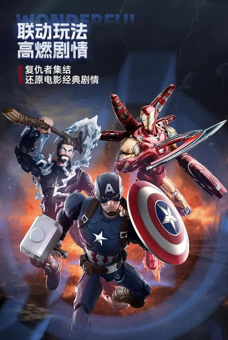 Original Blokees Marvel Champion Class Captain America Anime Figure Action Assembly Building Collection Model Toys Hobby Gifts