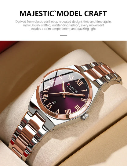 CURREN Women Watches Fashion Gold Stainless Stain Steel Ladies Watch Waterproof Quarzt Wristwatch Romatic Girlfriend Gift