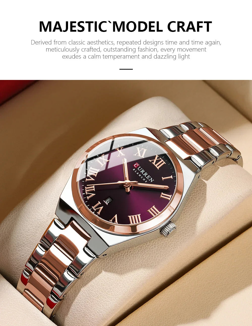 CURREN Luxury Women Watches Fashion Casual FemaleLadies Stainless Steel Quartz Wristwatches Life Waterproof Girlfriend Gift