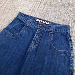 Jeans Harajuku Retro Solid Color Loose Jeans Ladies Y2K Black Pants Men