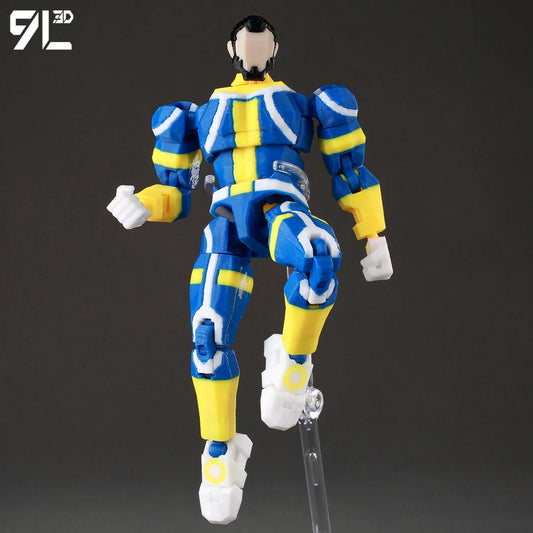 9L3D Lucky13 Invincible IMMORTAL Action Figure Dummy13 BlueYellow Suit T13 Multi-Jointed 3D Printed Collectible Toys Titan13