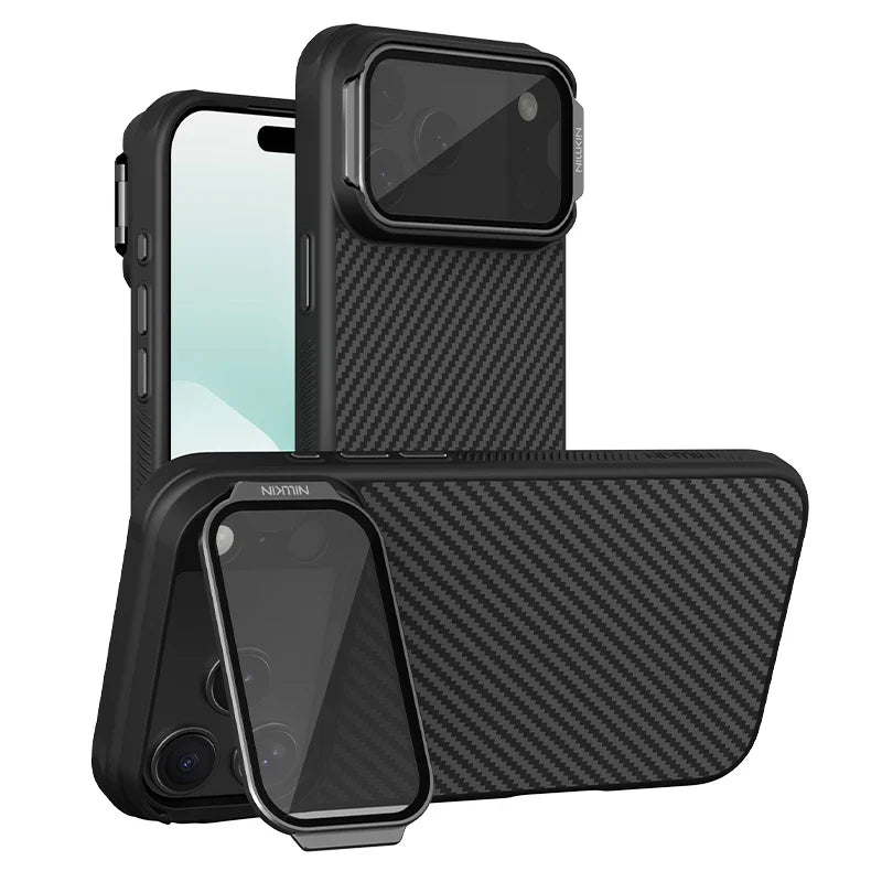 For iPhone 17 Pro Max / 17 Pro case CarboProp Fiber Magnetic Adapt Translucent Black Camera Cover Lens Back Cover Protection