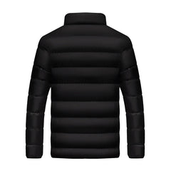 Jacket Men Cotton Padded Coat Zipper Up Parkas Y2K Clothing Korean Turtleneck