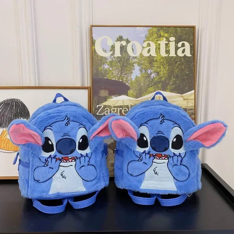 Disney high-quality sewn plush backpack cartoon fashion 3D mini women's backpack large capacity cute children's school bag