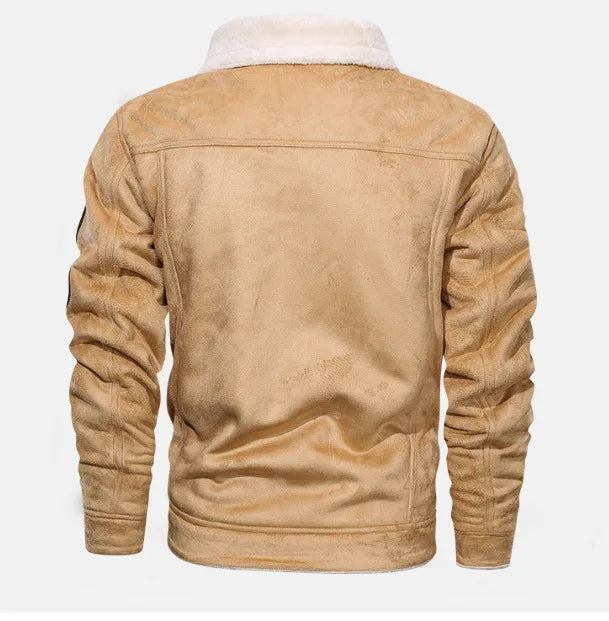 Autumn Winter Coat Men Jacket Vintage Solid Turn-Down Collar Outdoor Training