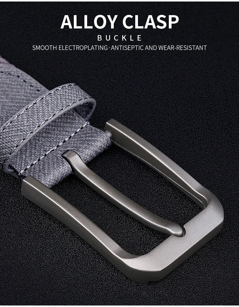 Men's metal pin buckle casual fashion high quality elastic jeans canvas stretch woven belt