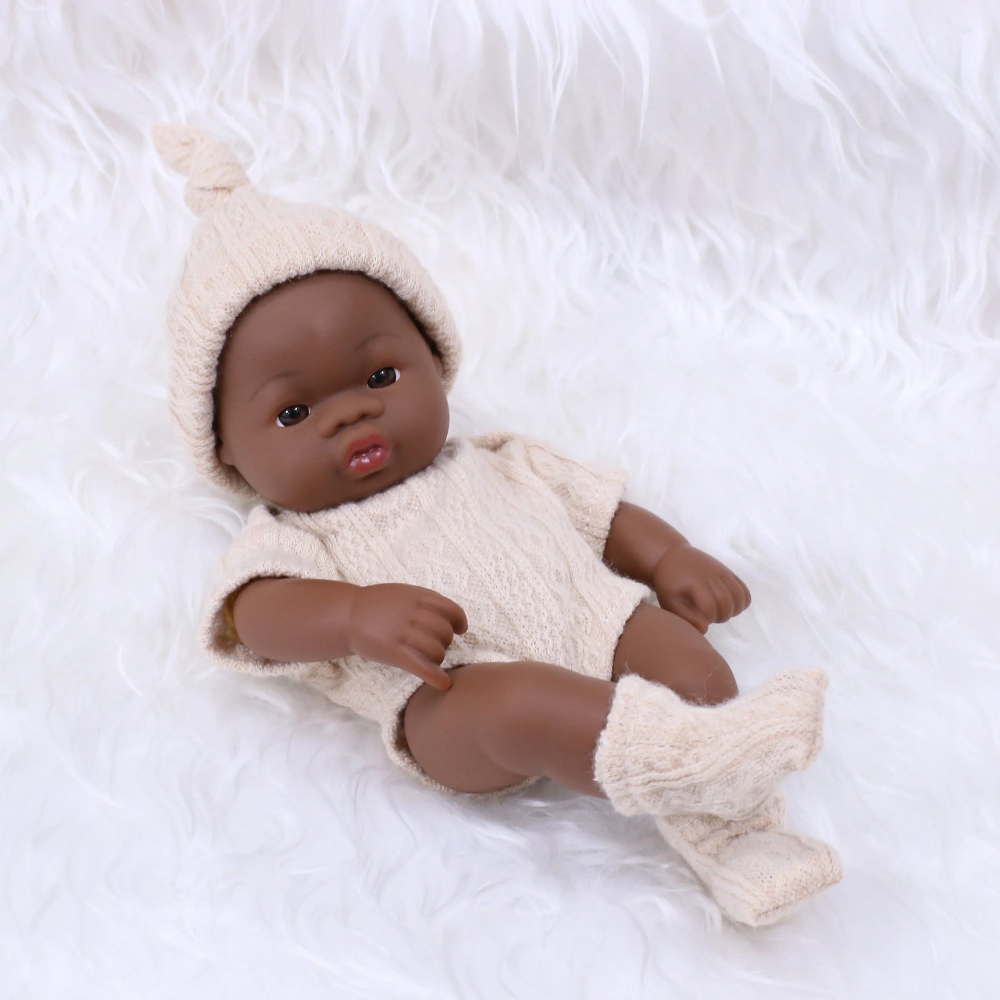 Black American Reborn Dolls Cute Mini 20cm Baby Bebe Doll Toys Full Body Vinyl Soft Girl Doll Reborn Baby Doll Toys Gift