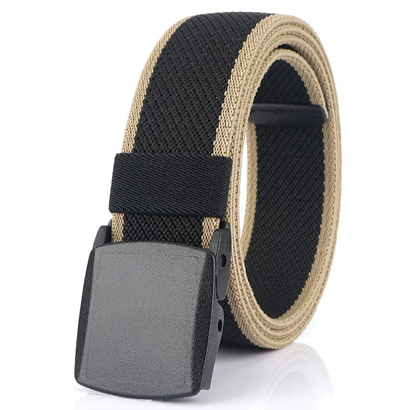 VATLTY Metal Free Men's Elastic Belt Strong Engineering Plastic Quick Release Nylon Buckle Unisex Stretch Belt Outdoor Girdles