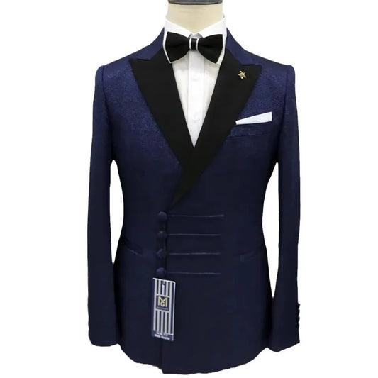 Tuxedo for Mens: Men's Suit 2 Pieces Men's Suit Green Jacquard Double-breasted