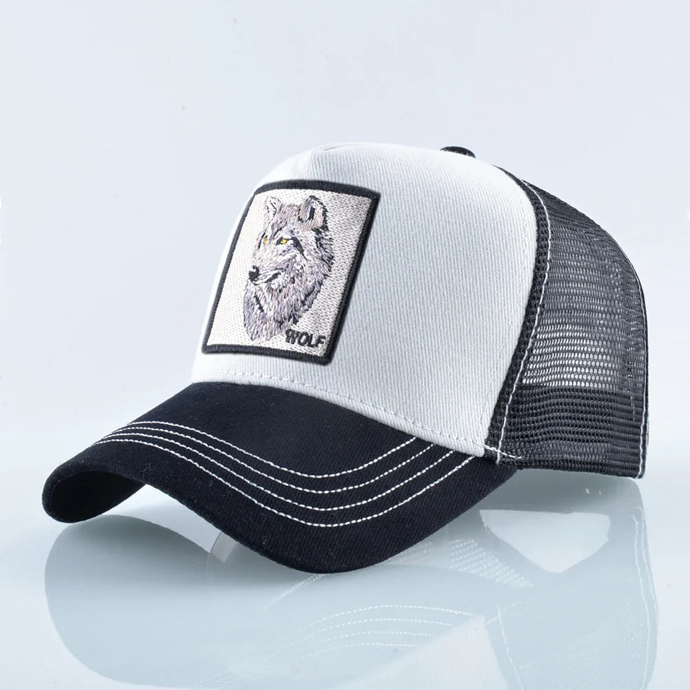 Baseball Cap With Embroidery Wolf Patch Men's Snapback Baseball Hat Four Seasons Outdoor Fashion Visor Caps Women Casual Cap