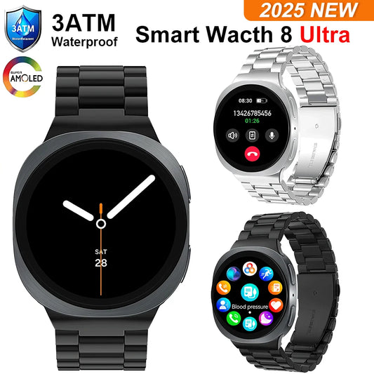 2025 New Watches 8 GPS Track Smartwatch For Man Women Health Sport AMOLED Heart Rate NFC Bluetooth Call Waterproof Smart Watch