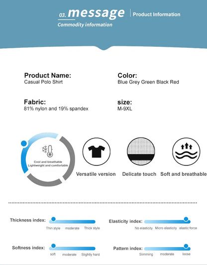 M-9XL Summer Polo Shirt Men New Breathable Mesh Ice Silk Quick-drying Short-sleeved T-shirt Elastic Sports Tops Men Clothing