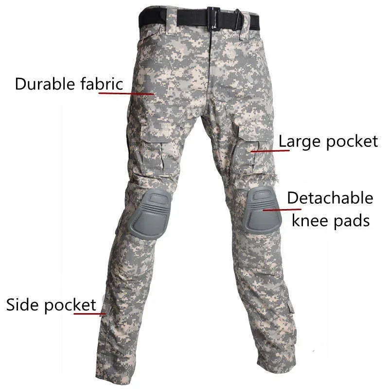 Camo Tactical Uniform Airsoft Ripstop Suit Multi Pocket Suits Hunting Pants Men Trainning Shirts Airsoft Paintball Clothes Sets