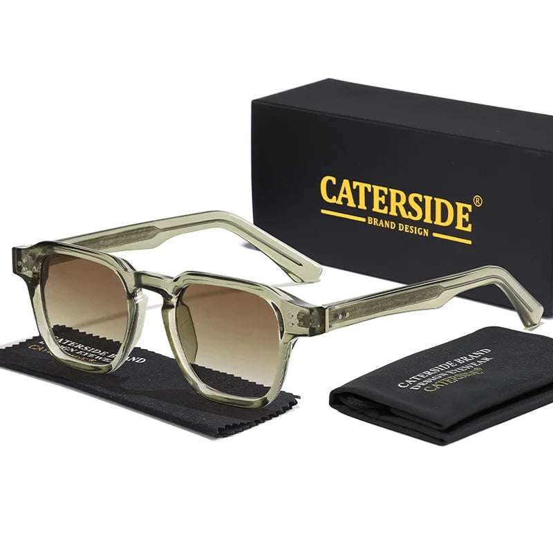 CATERSIDE Square Fashion Sunglasses Men Core Insert Temple Luxury Brand Sun Glasses Women Travel Beach Party Festival Gifts