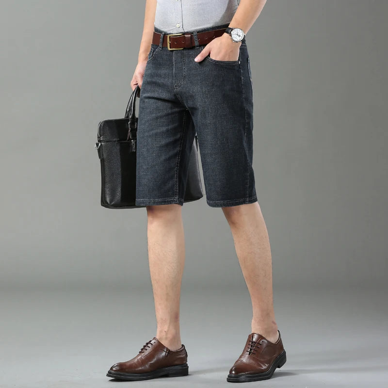 2025 New Blue Fashion Design Men's Jeans Slim Fit Straight Men's Short Jeans Summer Shorts Jeans Men's Jeans Stretch