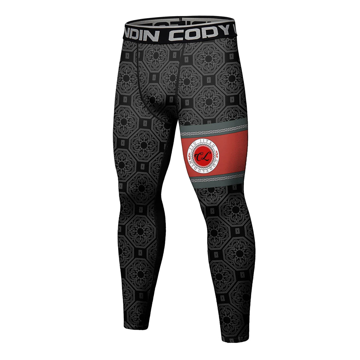 Cody Lundin Men's Jiu Jitsu Spats Stapling Compression Tights Pant Training