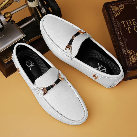 Casual Slip on Formal Loafers Men Moccasins Italian Black Male Driving Shoes Sneakers Plus Size Shoes Leather Men Luxury Trendy
