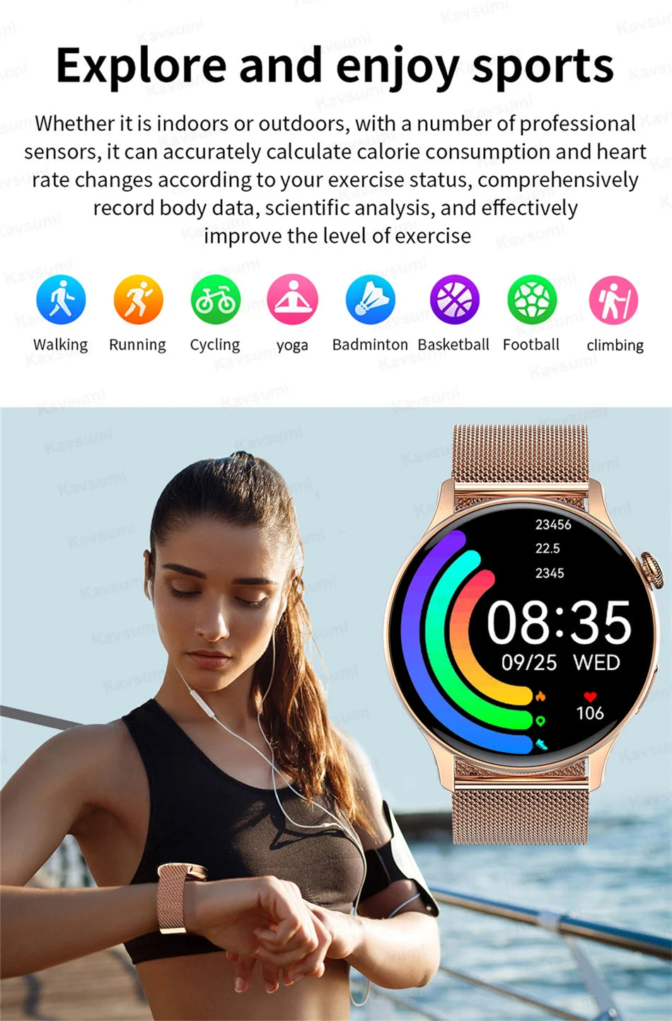 2026New Smart Watch Women Custom Dial NFC GPS trajectory clock Heart Rate bloodpressure BT Call Smartwatch For Android iOS mini