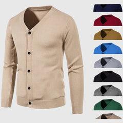 Mens Fashion Cardigan Buttons Casual Long Sleeve Knit Sweater Solid Color Pockets Jackets