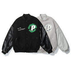 Vintage Varsity Jackets For Men Punk Gothic Coats Embroidery Hip Hop Harajuku