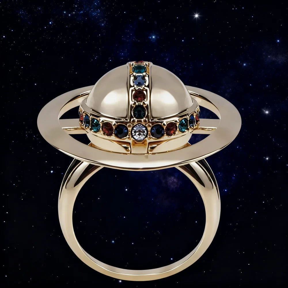 S925 Sterling Silver Can Open Saturn Poison Ring Women's Jewelry