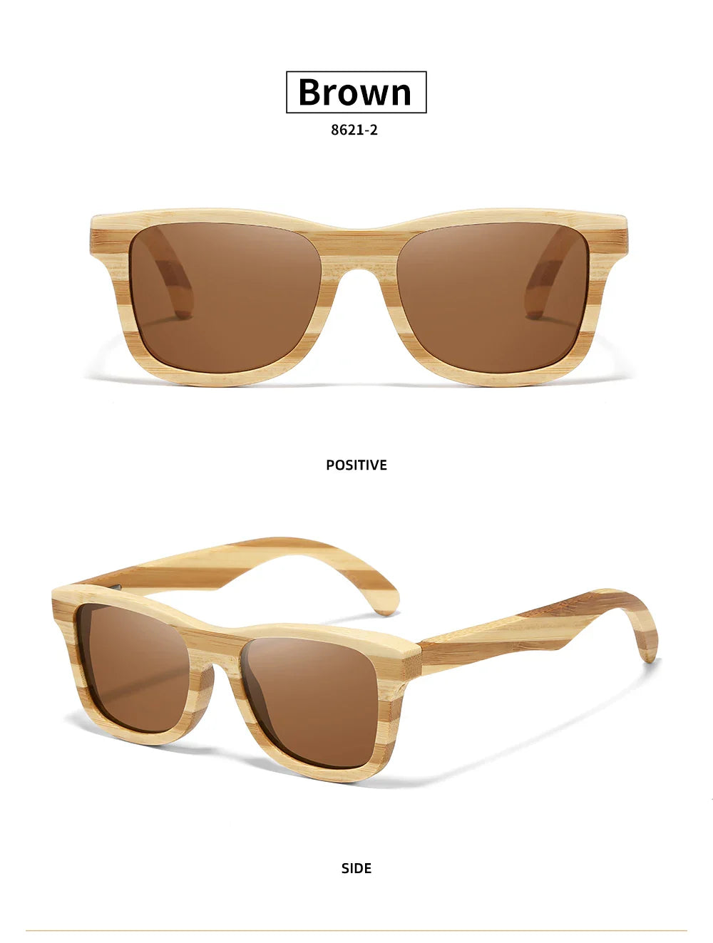 GM Natural Zebra bamboo adult sunglasses Manual polarized glasses Mirror coated lens Glasses Gift box 8621C