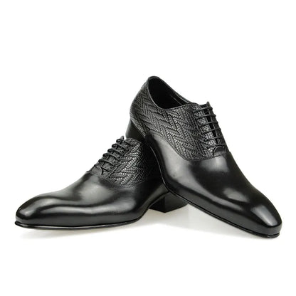 Luxury Brand Men Shoes High Grade Genuine Leahter Elegant Formal Office Business Suit Handmade Non Slip Wear Comfortable Black