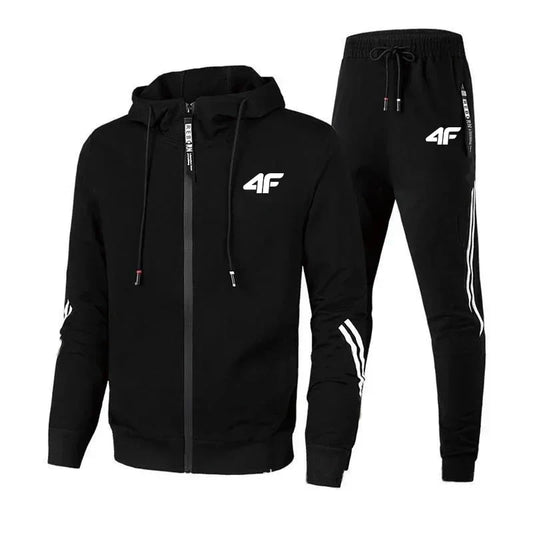 New zipper long-sleeved sportswear set for men, fashionable street style casual wear, soft and comfortable set