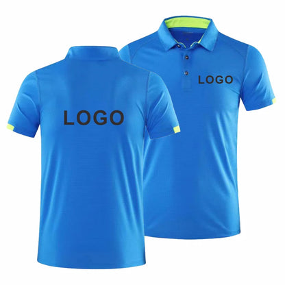 2023 Quick-drying Sports Polo Shirt Custom Design Company Brand Logo/Print Embroidery Breathable Lapel Short Sleeve Tops S-4XL
