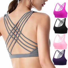 Bra for Women Push Up Cross Back Shockproof Running Gym Training